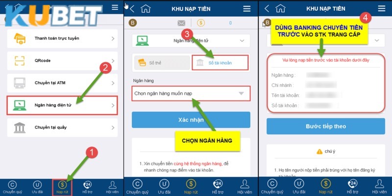 Một số lưu ý cần tuân thủ khi nạp tiền Kubet